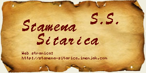 Stamena Sitarica vizit kartica